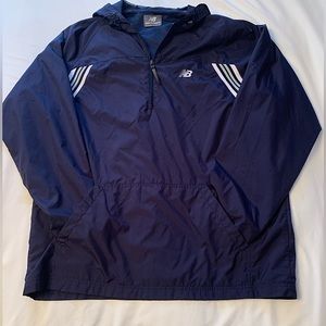 New Balance 1/4 Zip Navy Blue Windbreaker L for Men & Women Excellent condition